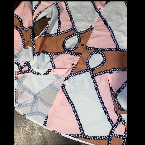 Chain print button down - Picture 6 of 11